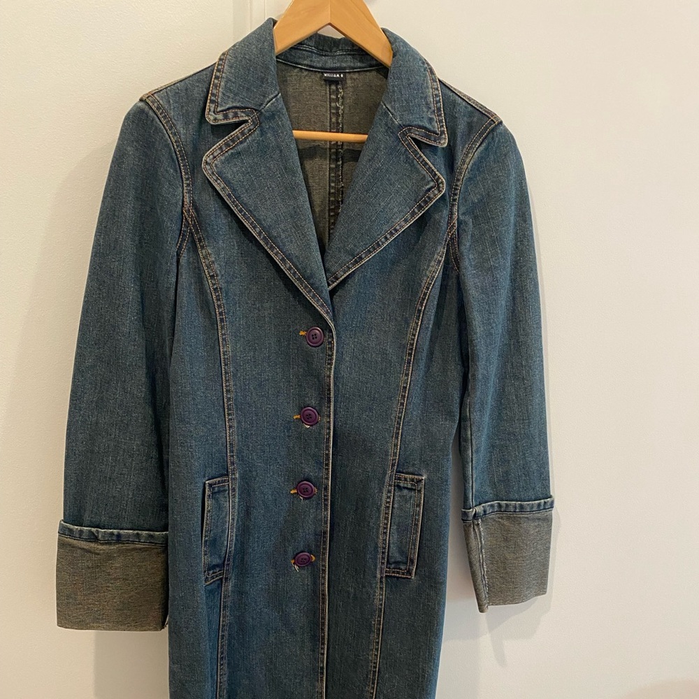 Super on trend denim jacket! By William B. Unlined and easy to layer.